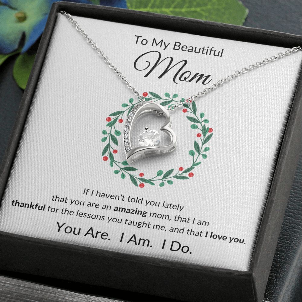 Forever Heart Necklace, GIFT FOR MOM - Wreath