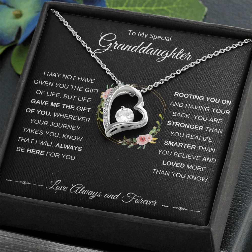 Forever Love Heart Necklace, GIFT TO GRANDDAUGHTER from Grandma or Grandpa - Gift of Life