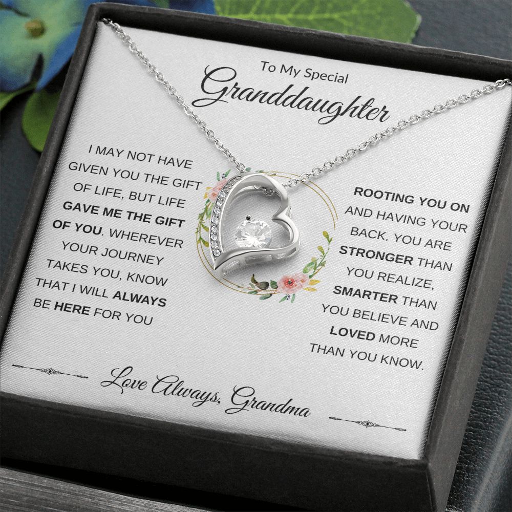 Forever Love Heart Necklace, GIFT TO GRANDDAUGHTER from Grandma - Gift of Life
