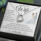 Forever Love Heart Necklace, GIFT TO WIFE - I Can't Live Without You Blue