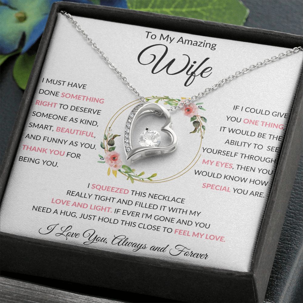 Forever Love Heart Necklace, GIFT TO WIFE - Amazing Wife
