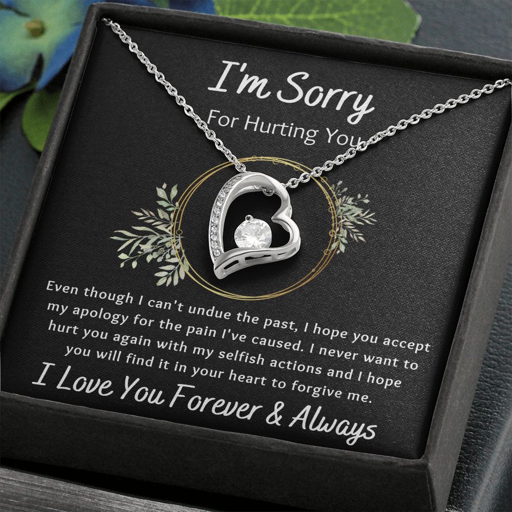 Forever Love Necklace, Apology / I'm Sorry Gift, Black - To Wife, To Girlfriend, To Daughter, To Mom, To Sister, To Ex, To Mistress