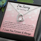 Forever Love Necklace, I'm Sorry Apology Gift for Girlfriend, Wife, Soulmate, Ex, Mom, Sister, Friend - Pink Hearts
