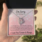 Forever Love Necklace, I'm Sorry Apology Gift for Girlfriend, Wife, Soulmate, Ex, Mom, Sister, Friend - Pink Hearts