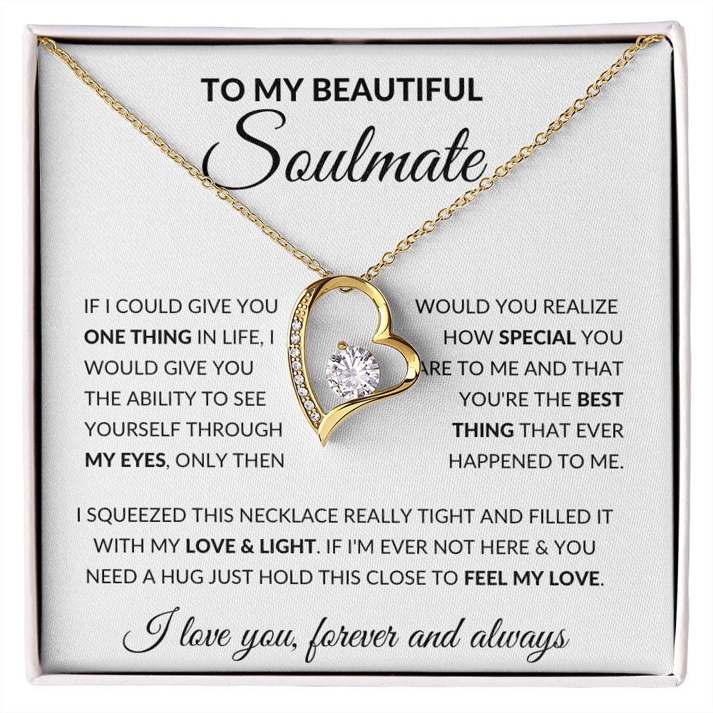 Forever Love Necklace, Gift to Soulmate - Feel my Love - Anniversary, Christmas, Birthday, Valentines Day Gift for Wife or Girlfriend