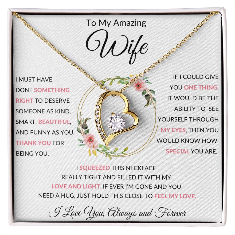 Forever Love Heart Necklace, GIFT TO WIFE - Amazing Wife