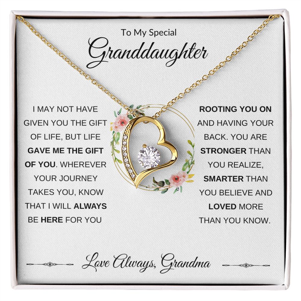 Forever Love Heart Necklace, GIFT TO GRANDDAUGHTER from Grandma - Gift of Life