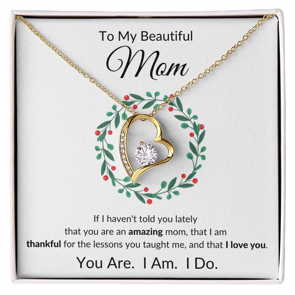 Forever Heart Necklace, GIFT FOR MOM - Wreath