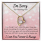 Forever Love Necklace, I'm Sorry Apology Gift for Girlfriend, Wife, Soulmate, Ex, Mom, Sister, Friend - Pink Hearts