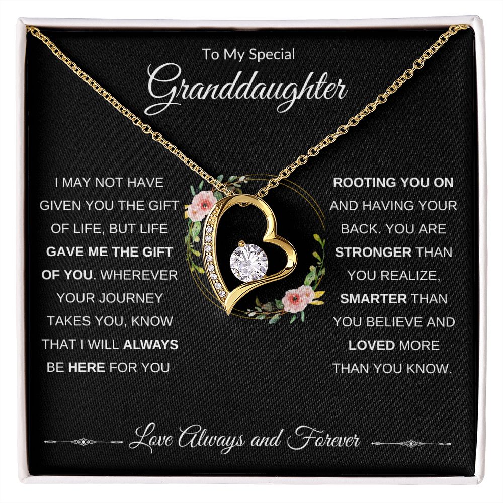 Forever Love Heart Necklace, GIFT TO GRANDDAUGHTER from Grandma or Grandpa - Gift of Life