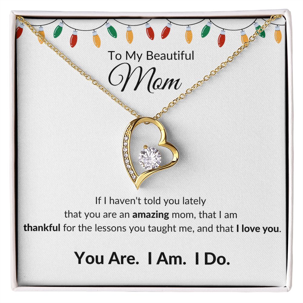 Forever Love Heart Necklace, GIFT FOR MOM - Lights - CHRISTMAS, NEW YEAR, BIRTHDAY