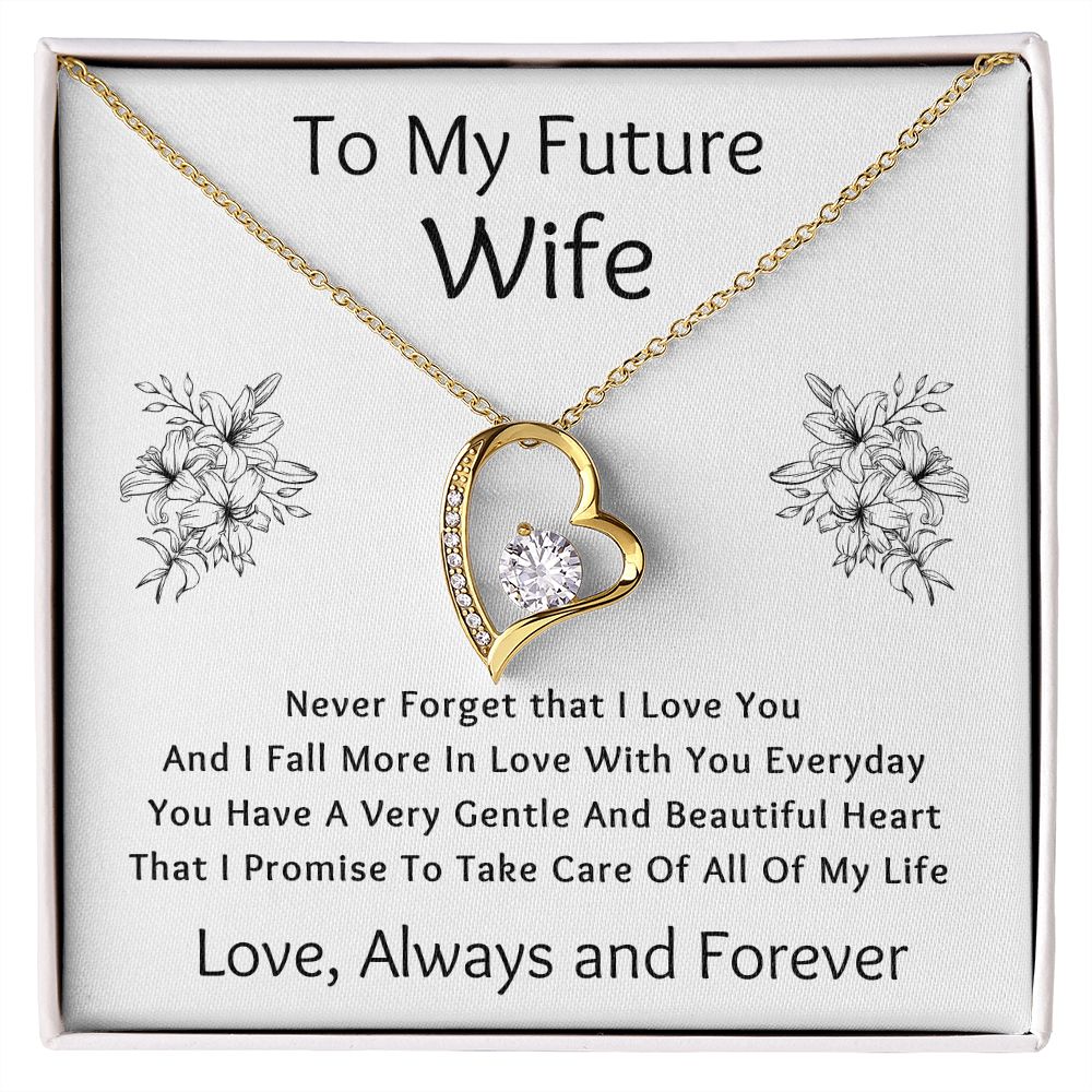 Forever Love Necklace, Gift to Future Wife / Fiancé - white - Valentines, Birthday, Christmas, Wedding