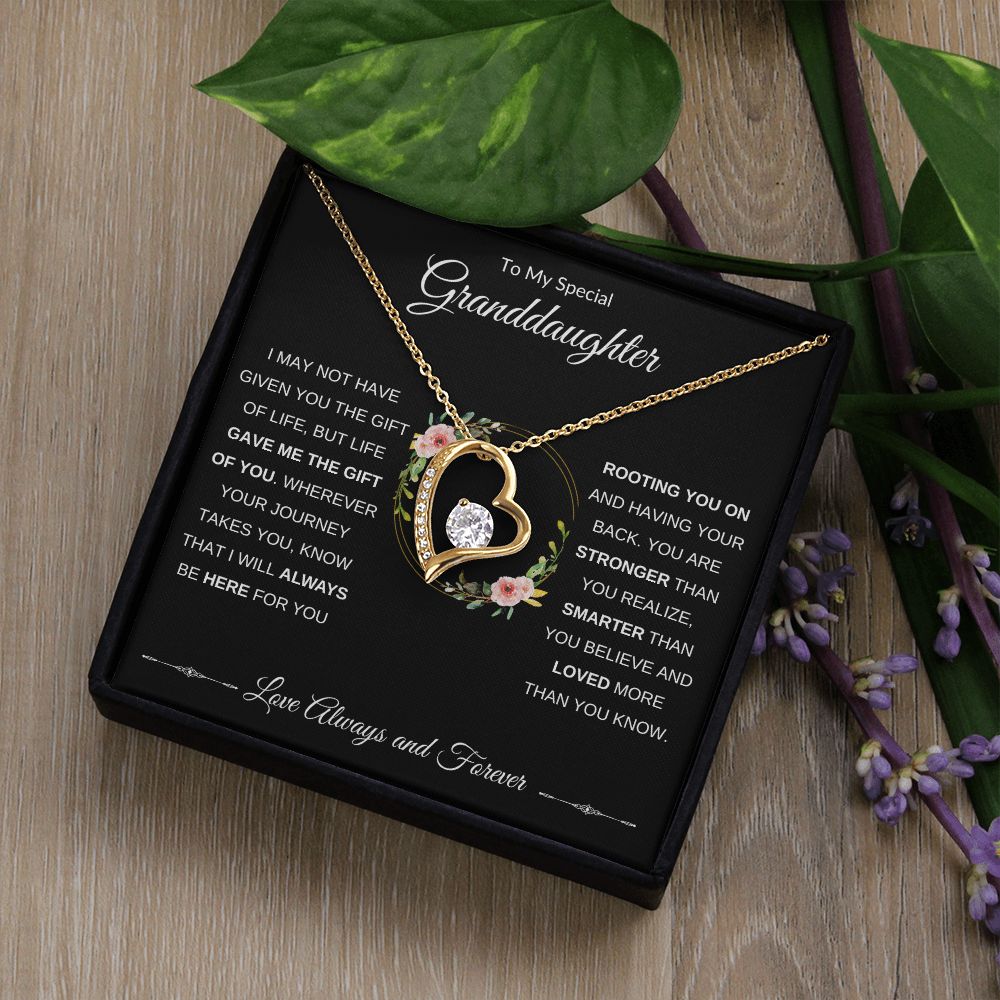 Forever Love Heart Necklace, GIFT TO GRANDDAUGHTER from Grandma or Grandpa - Gift of Life