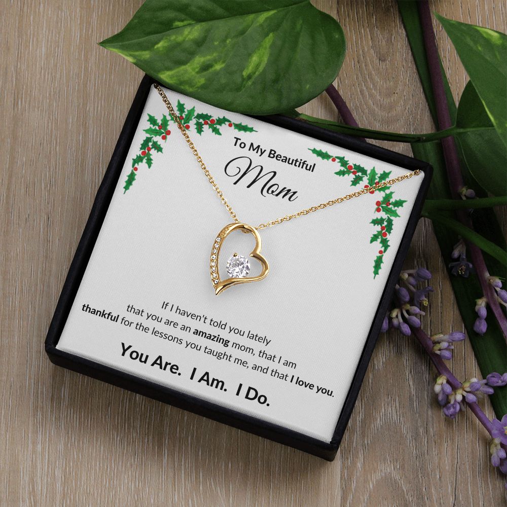 Forever Love Heart Necklace, GIFT FOR MOM - Mistle Toe, CHRISTMAS