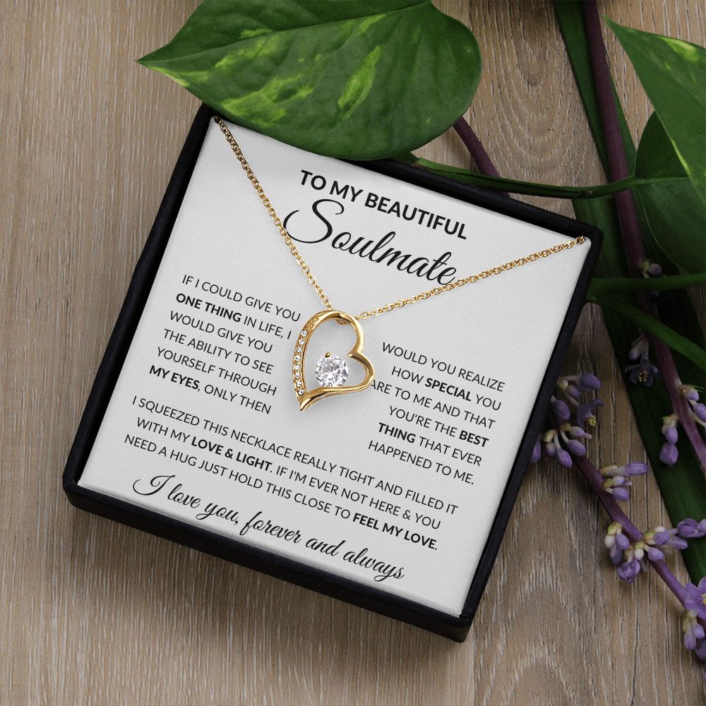 Forever Love Necklace, Gift to Soulmate - Feel my Love - Anniversary, Christmas, Birthday, Valentines Day Gift for Wife or Girlfriend