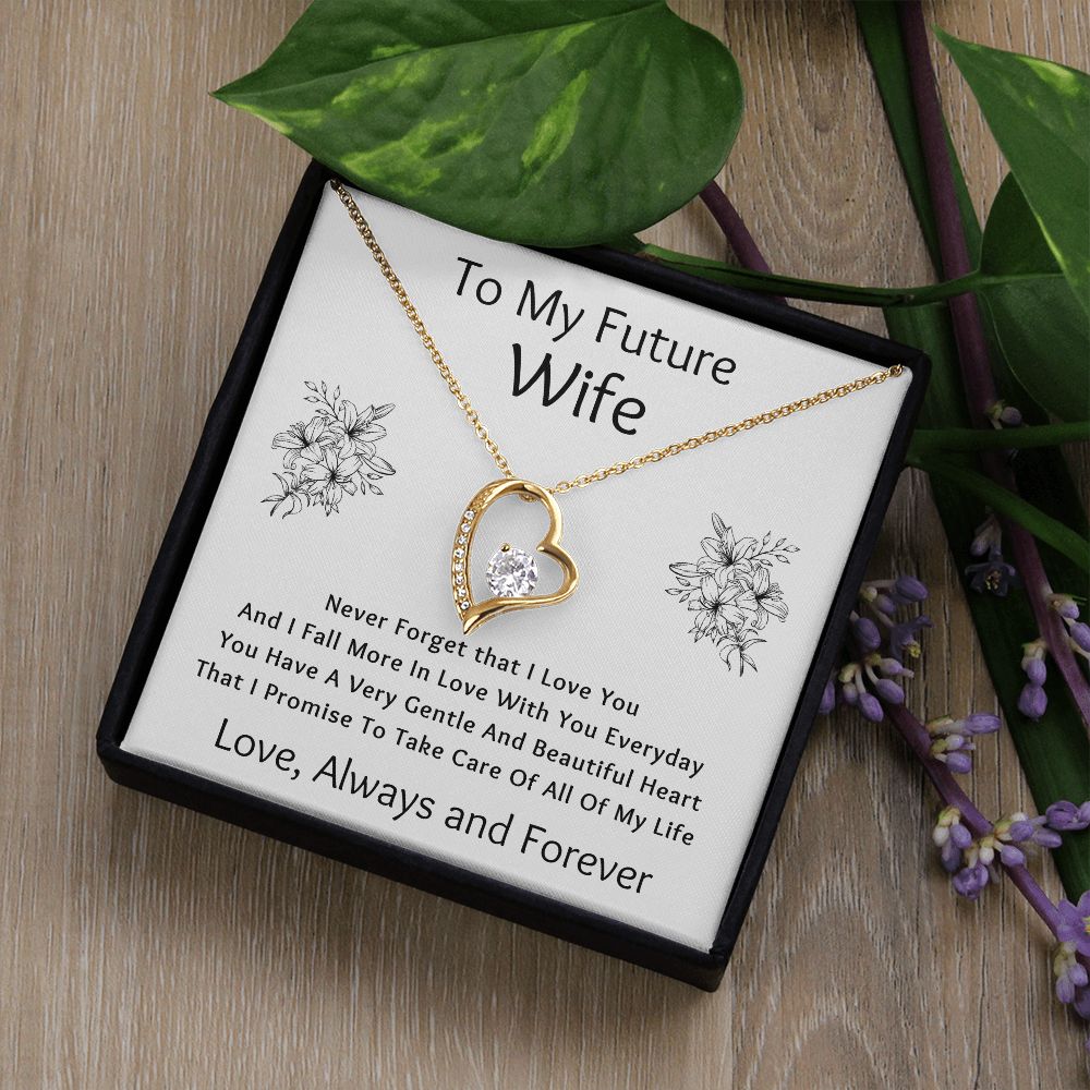 Forever Love Necklace, Gift to Future Wife / Fiancé - white - Valentines, Birthday, Christmas, Wedding