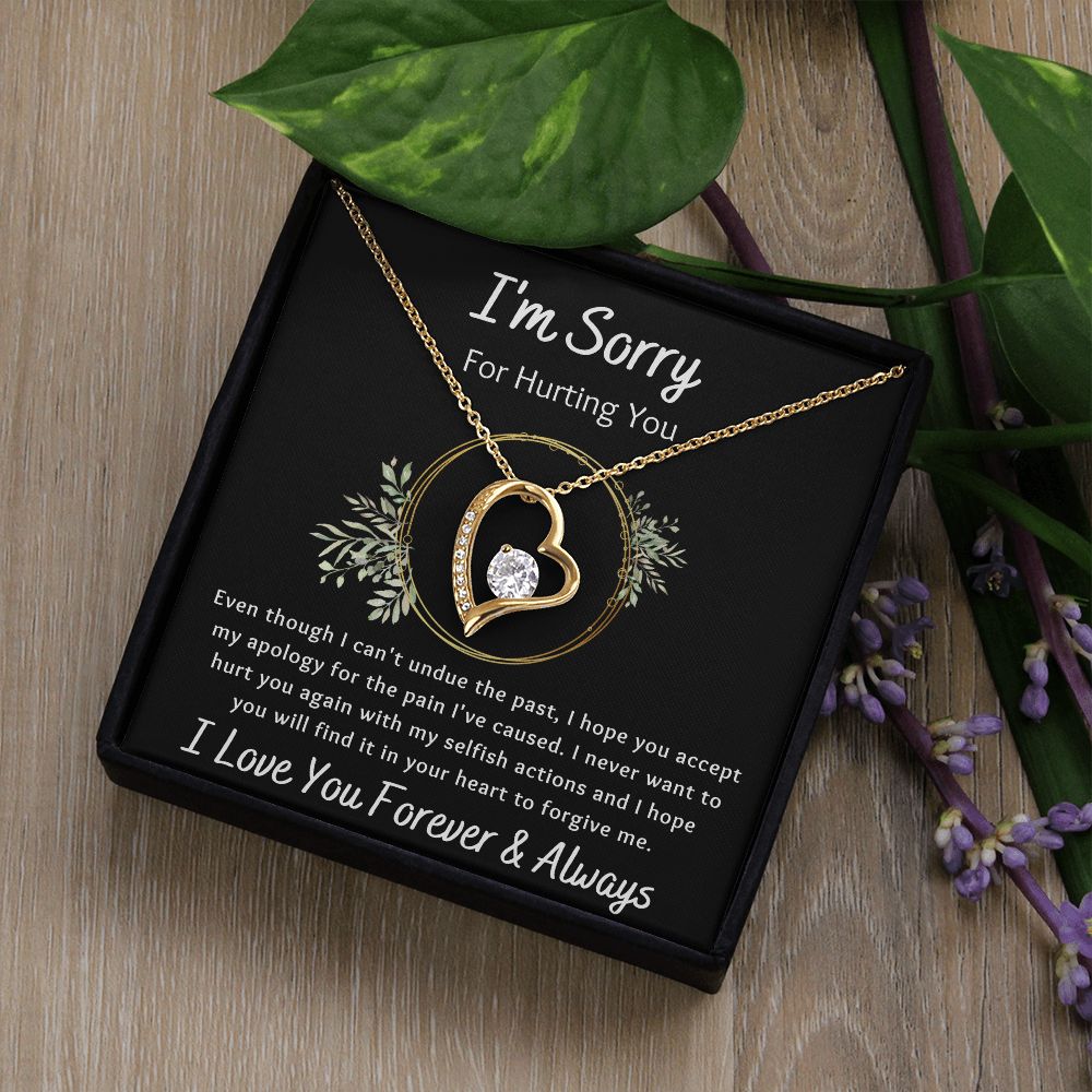 Forever Love Necklace, Apology / I'm Sorry Gift, Black - To Wife, To Girlfriend, To Daughter, To Mom, To Sister, To Ex, To Mistress