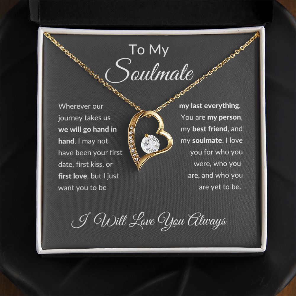 Forever Love Necklace, To Soulmate - Grey Background