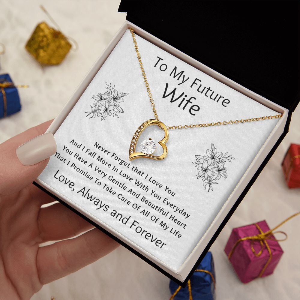 Forever Love Necklace, Gift to Future Wife / Fiancé - white - Valentines, Birthday, Christmas, Wedding