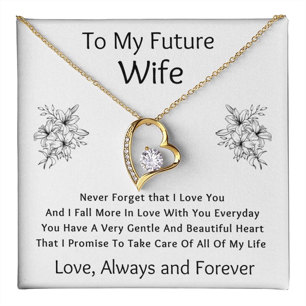 Forever Love Necklace, Gift to Future Wife / Fiancé - white - Valentines, Birthday, Christmas, Wedding