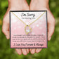Forever Love Necklace, I'm Sorry Apology Gift for Girlfriend, Wife, Soulmate, Ex, Mom, Sister, Friend - Pink Hearts