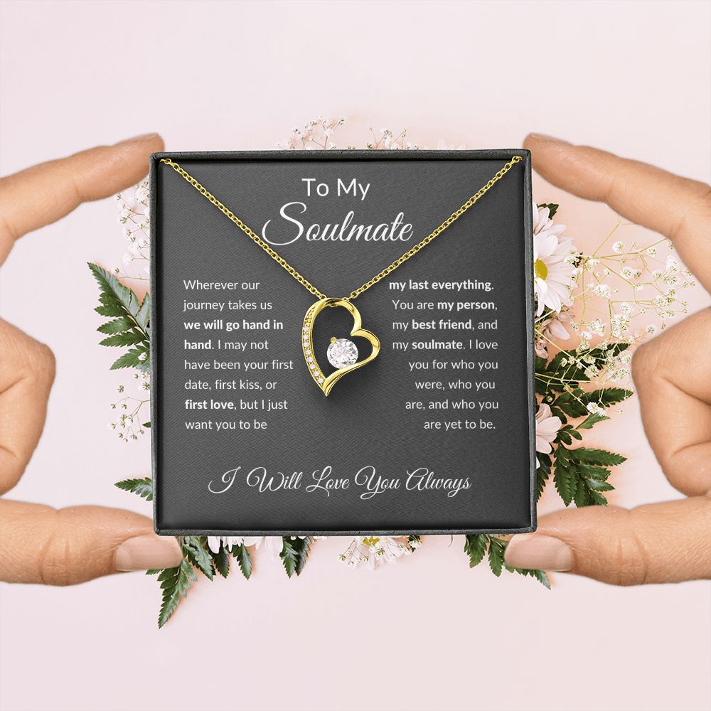 Forever Love Necklace, To Soulmate - Grey Background
