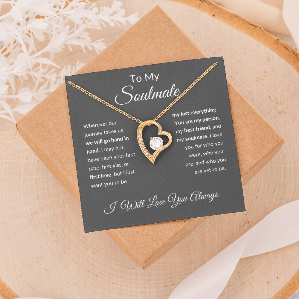 Forever Love Necklace, To Soulmate - Grey Background
