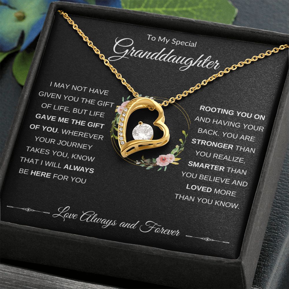 Forever Love Heart Necklace, GIFT TO GRANDDAUGHTER from Grandma or Grandpa - Gift of Life