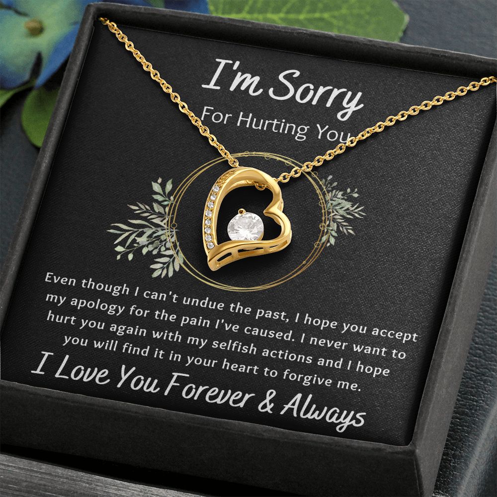 Forever Love Necklace, Apology / I'm Sorry Gift, Black - To Wife, To Girlfriend, To Daughter, To Mom, To Sister, To Ex, To Mistress