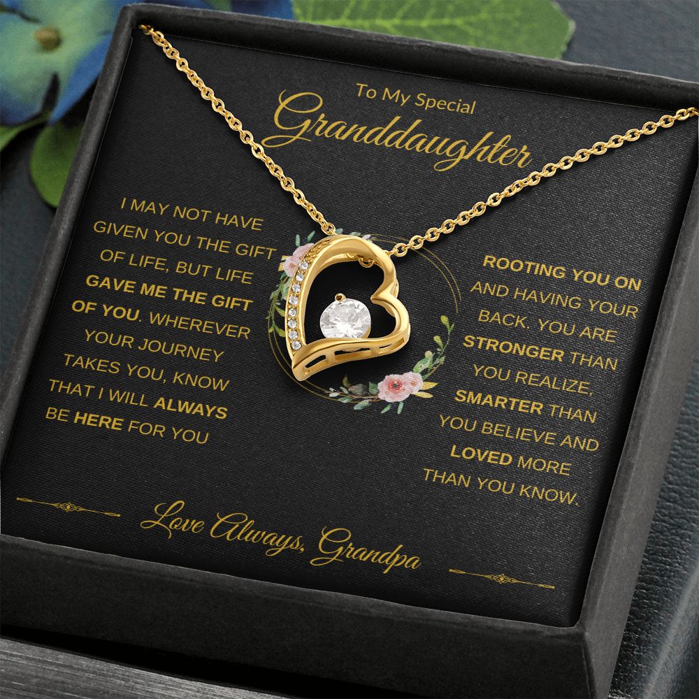 Forever Love Heart Necklace, GIFT TO GRANDDAUGHTER from Grandpa - Gift of Life