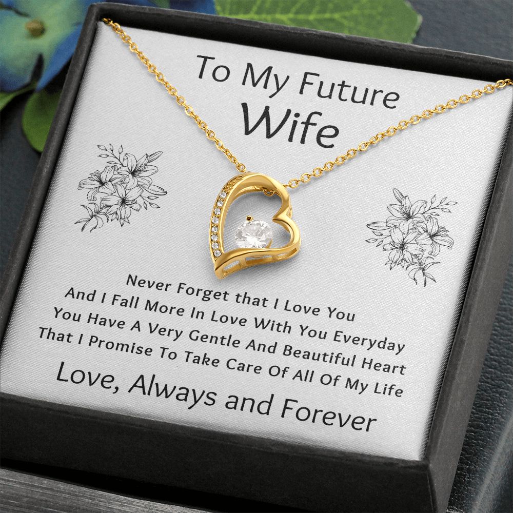Forever Love Necklace, Gift to Future Wife / Fiancé - white - Valentines, Birthday, Christmas, Wedding