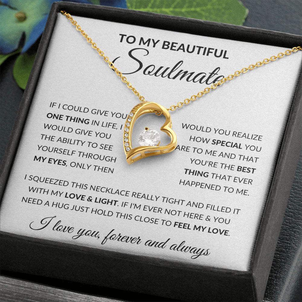 Forever Love Necklace, Gift to Soulmate - Feel my Love - Anniversary, Christmas, Birthday, Valentines Day Gift for Wife or Girlfriend