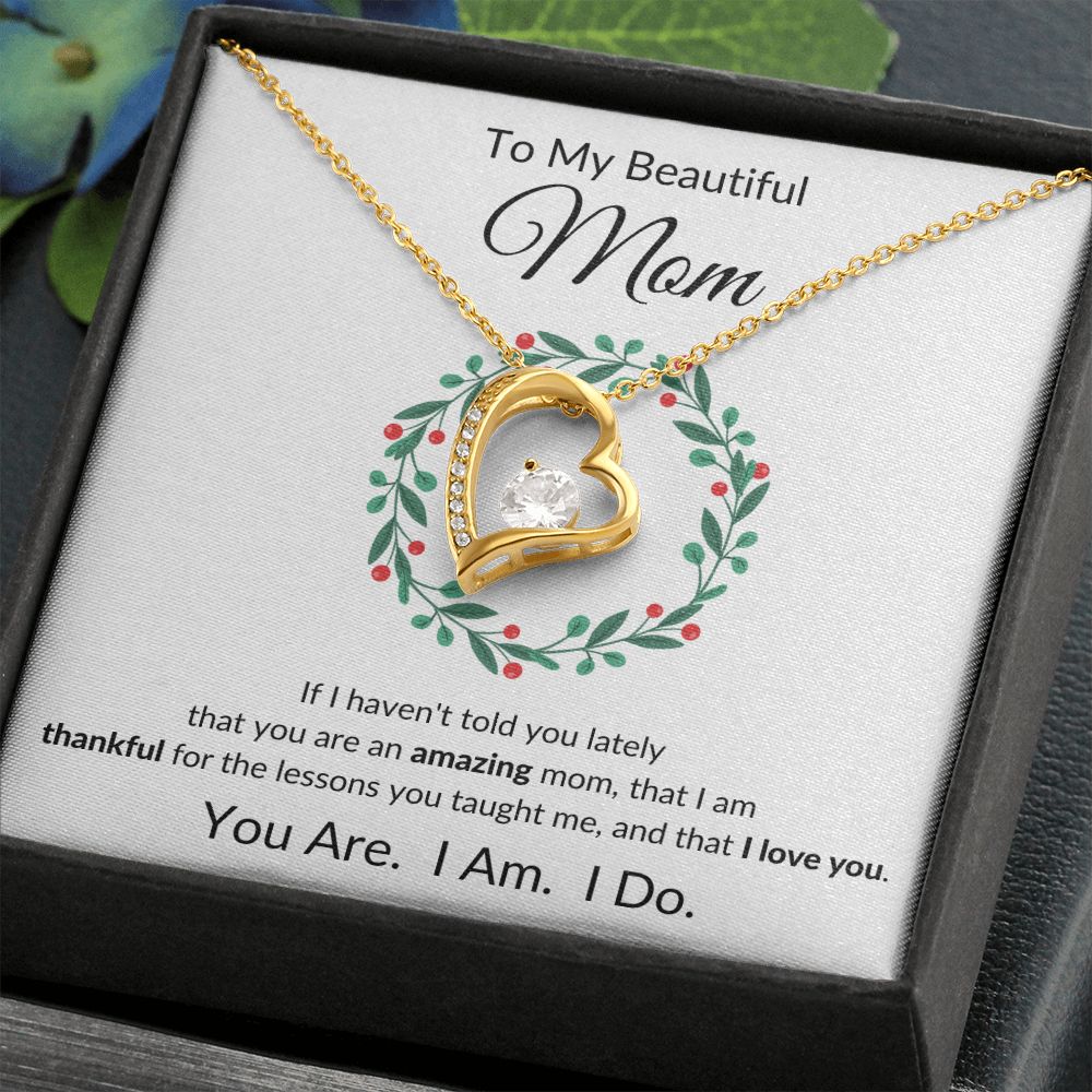 Forever Heart Necklace, GIFT FOR MOM - Wreath