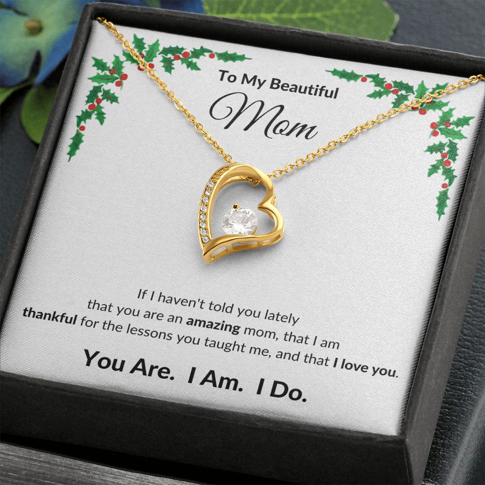 Forever Love Heart Necklace, GIFT FOR MOM - Mistle Toe, CHRISTMAS