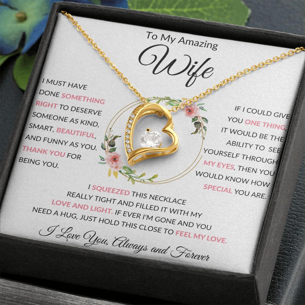 Forever Love Heart Necklace, GIFT TO WIFE - Amazing Wife