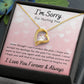 Forever Love Necklace, I'm Sorry Apology Gift for Girlfriend, Wife, Soulmate, Ex, Mom, Sister, Friend - Pink Hearts