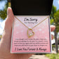 Forever Love Necklace, I'm Sorry Apology Gift for Girlfriend, Wife, Soulmate, Ex, Mom, Sister, Friend - Pink Hearts