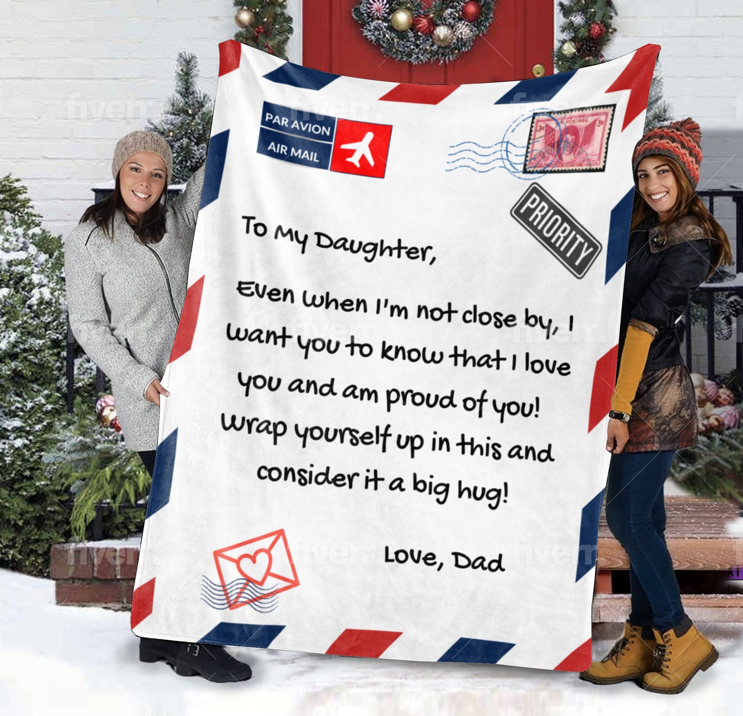 Daughter Throw Blanket from Dad - Cozy Plush Fleece Blanket - 50x60 in.