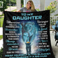 Daughter Lion Blanket from Mom (Turquoise / Black)- You Are Braver
