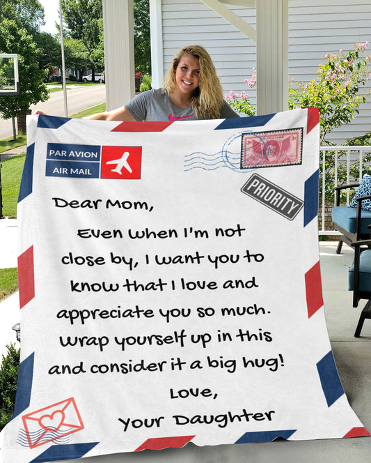 Mom Postage Blanket, from Daughter