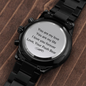 Customized Black Chronograph Watch -  Groomsmen Watch, Mens Watch, Boyfriend Gift, Gift for Dad