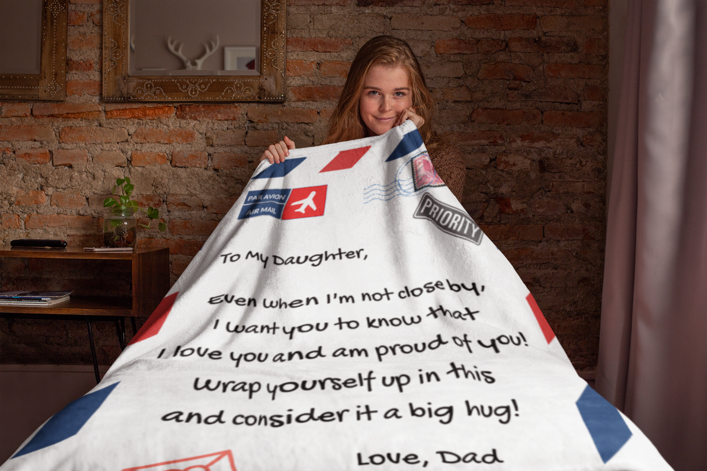 Daughter Throw Blanket from Dad - Cozy Plush Fleece Blanket - 50x60 in.